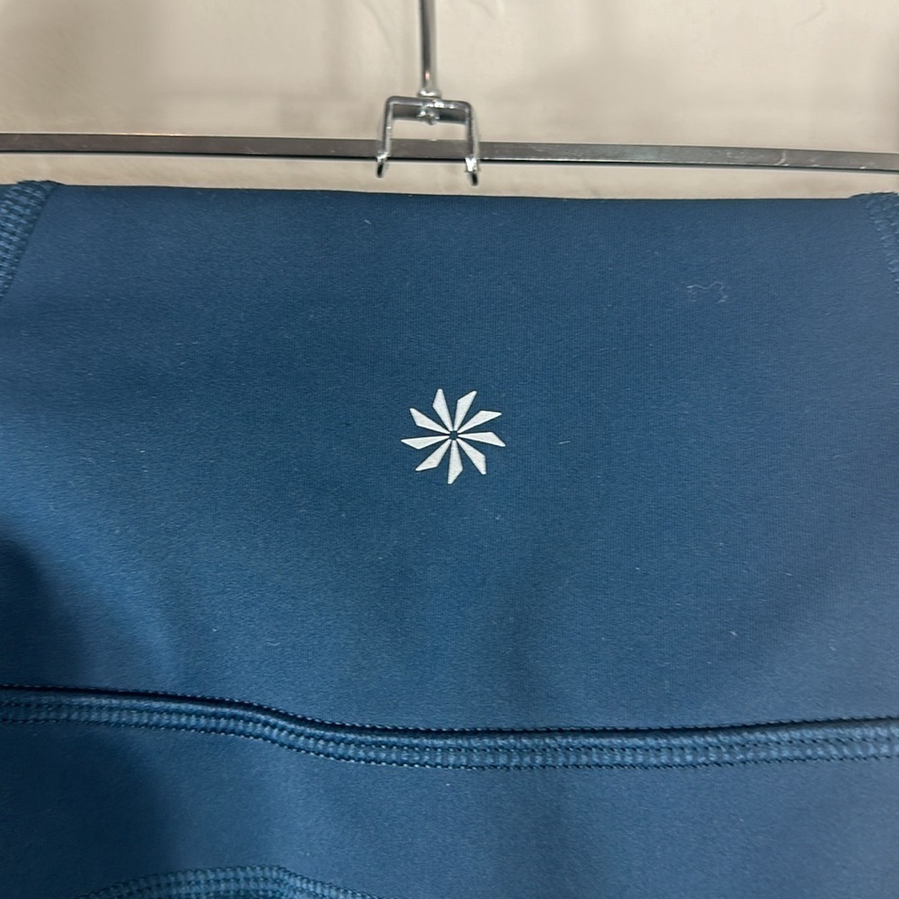 Athleta Teal Mesh Contender Capri Side Zip Pockets Leggings XXS - Picture 7 of 11
